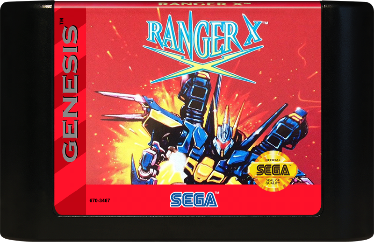 Ranger X Sega Genesis GEN for retro video game enthusiasts featuring side scrolling run and gun gameplay futuristic mech combat fast paced action challenging stages powerful weapon upgrades sci fi adventure and collectible gaming appeal cartridge 