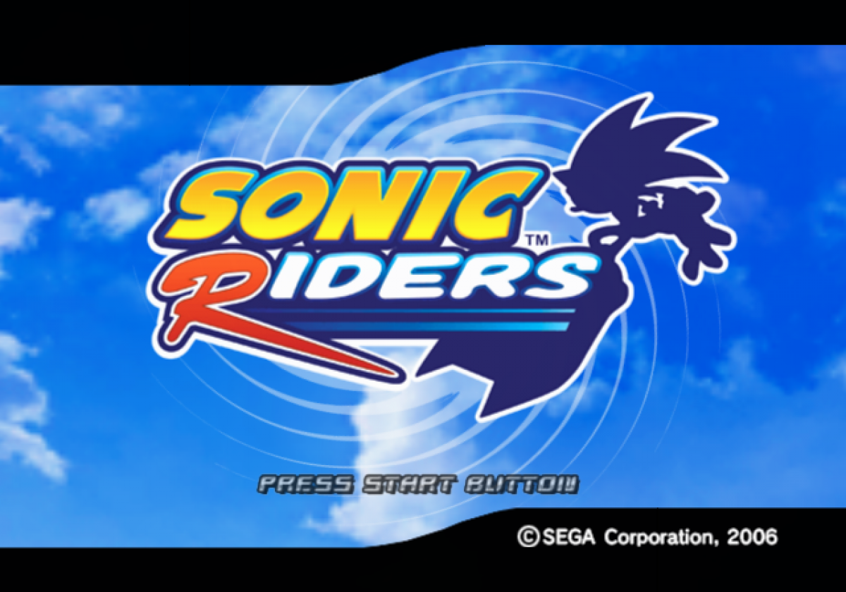 Sonic Riders – PlayStation 2 (PS2) video game start screen, arcade racing.