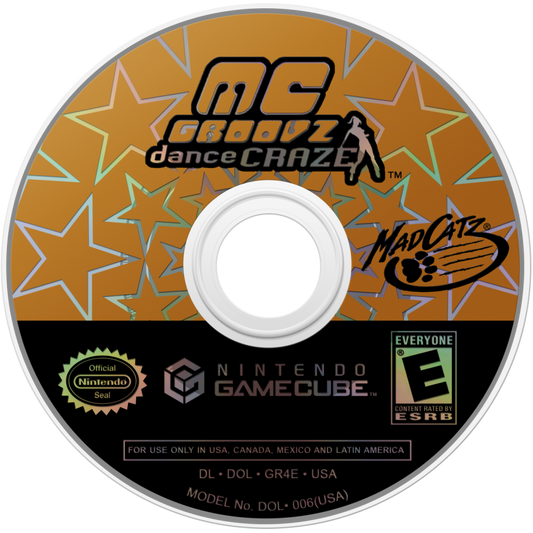 MC Groovz Dance Craze disc for GameCube (GC) dance rhythm video game