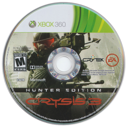 Crysis 3 [Hunter Edition] disc art for Microsoft XBox 360 (X360) video game