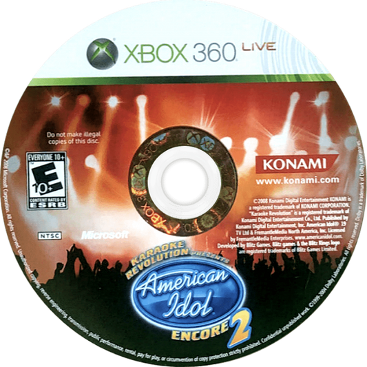 Karaoke Revolution Presents: American Idol Encore 2 disc for Xbox 360 (X360) music rhythm karaoke video game