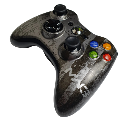 Xbox 360 Wireless Controller Call of Duty: Modern Warfare 3 Edition for Xbox 360 (X360) at Gamers INC, featuring the limited edition military-inspired design with custom "weathered" artwork and a transforming D-pad that rotates from a plus to a disc for ultimate control, providing the precision needed to dominate the battlefield in a rugged, collectible peripheral built for the most dedicated Call of Duty fans right side