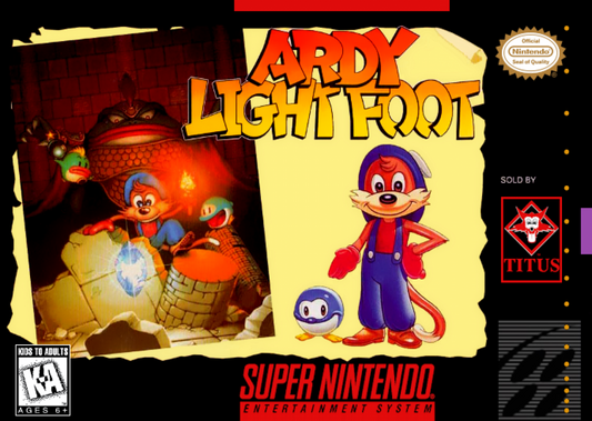 Ardy Light Foot cover art for Super Nintendo Entertainment System (SNES) video game