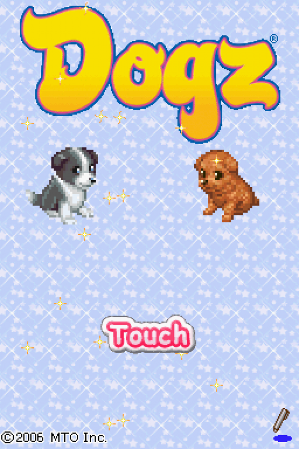 Dogz title screen for Nintendo DS (DS) video game