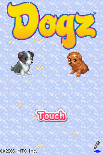 Dogz title screen for Nintendo DS (DS) video game