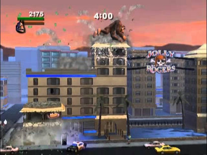 Rampage Total Destruction PS2 Sony PlayStation 2 arcade action game monster destruction city smashing gameplay cooperative multiplayer classic Rampage creatures giant monster rampaging buildings vehicles retro gaming PlayStation 2 software video game title gameplay