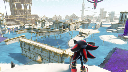 Sonic X Shadow Generations Nintendo Switch inspired design featuring high speed platform adventure aesthetic iconic Sonic and Shadow gameplay thrilling time spanning stages fast paced action vibrant worlds enhanced visuals and legendary Sega character excitement presentation gameplay
