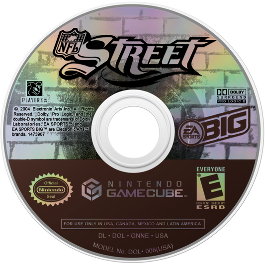 NFL Street Nintendo GameCube GC for arcade style football video game fans featuring fast paced street football matches NFL players trick moves aggressive tackles team customization game modes multiplayer competition urban football environments and classic EA Sports action collectible gaming appeal game disc