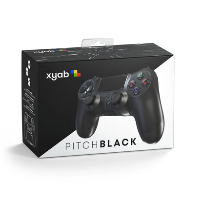 XYAB brand 1-to-1 third-party wireless controller for PlayStation 4 featuring analog sticks, action buttons, shoulder buttons, and ergonomic design