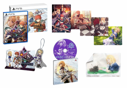 Ys Memoire The Oath in Felghana Refined Edition PlayStation 5 PS5 for action role playing video game fans featuring fast paced combat dungeon exploration challenging bosses character progression fantasy adventure remastered visuals enhanced music classic Ys gameplay and Refined Edition collectible content gaming appeal keychain postcards OST soundtrack towel cloth