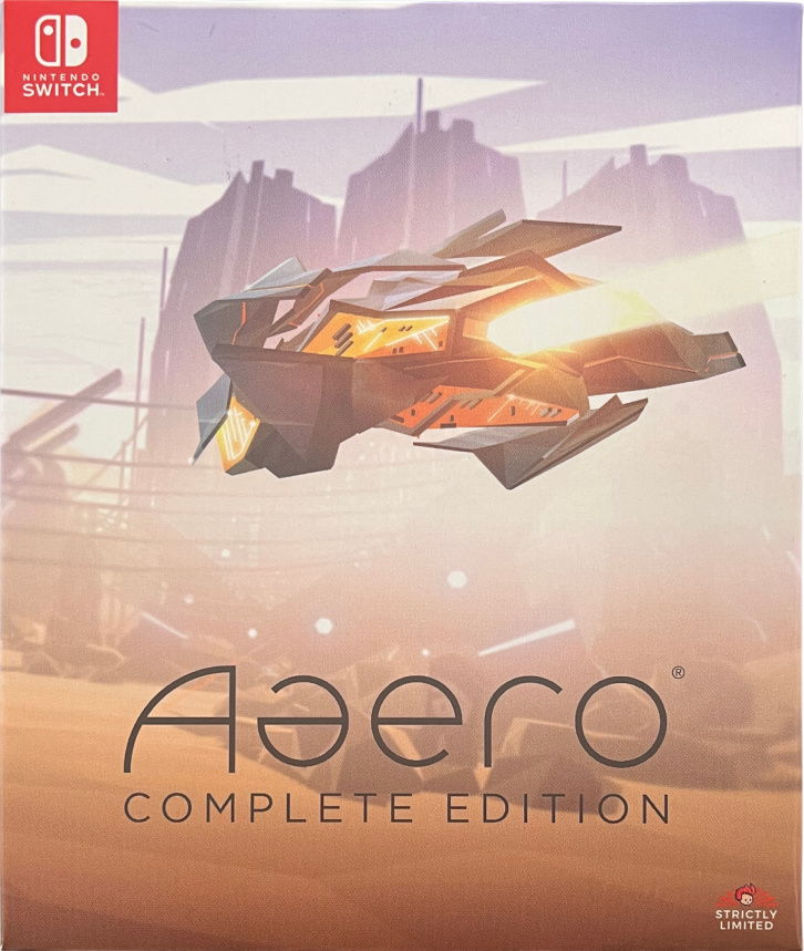 Aaero Complete Edition Nintendo Switch for retro video game enthusiasts featuring rhythm action gameplay music synchronized flight mechanics fast paced shooting sequences neon visual style immersive electronic soundtrack and collectible gaming appeal big box F