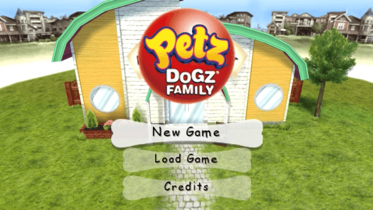Retro Petz Dogz Family PSP inspired design featuring cute virtual pet simulation aesthetic vintage PlayStation Portable puppy care gameplay family friendly animal interactions colorful casual handheld gaming nostalgia wholesome pet adventure presentation gameplay 
