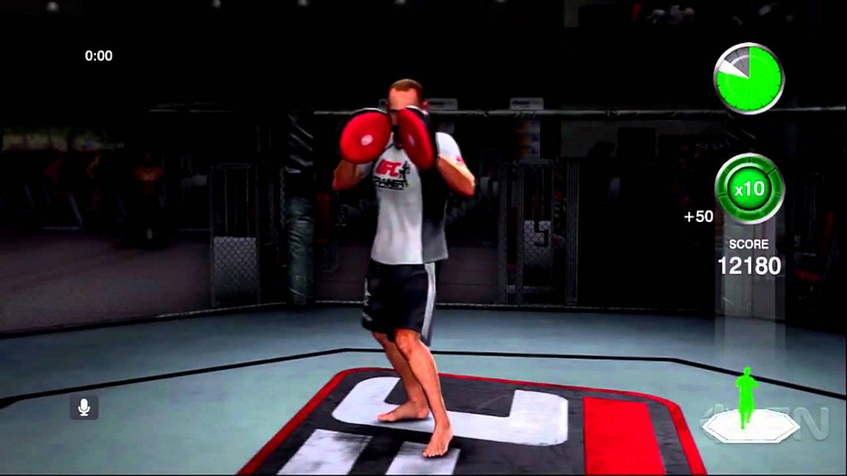 UFC Personal Trainer Platinum Hits Xbox 360 video game featuring fitness and training gameplay mixed martial arts workouts exercise routines Kinect motion control support and official UFC branded fitness title gameplay