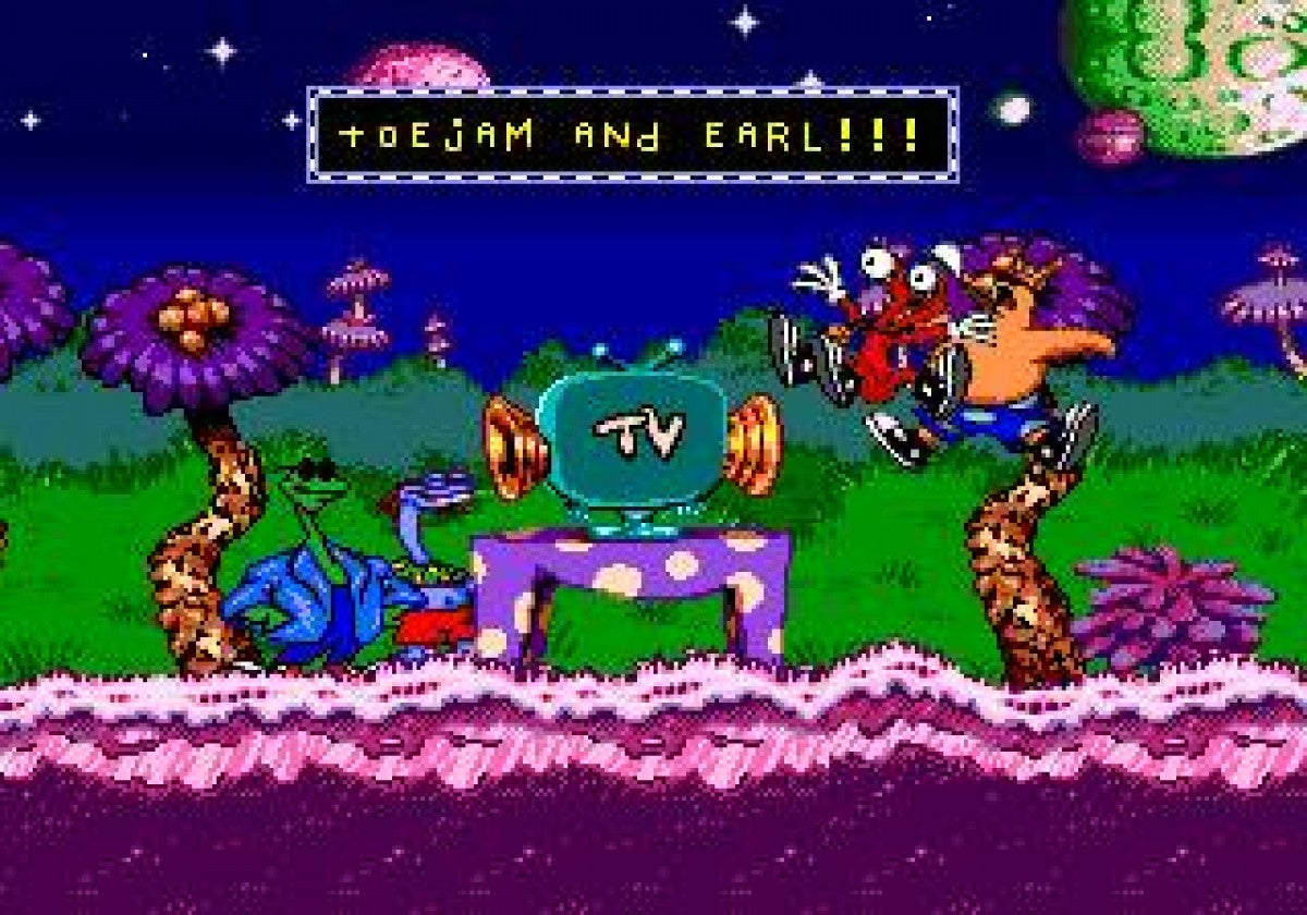 ToeJam and Earl in Panic on Funkotron Sega Genesis retro video game platformer gameplay (1993)