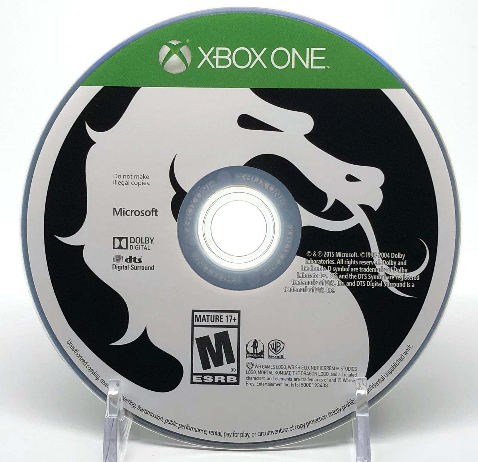 Mortal Kombat X disc for Xbox One (XONE) fighting video game