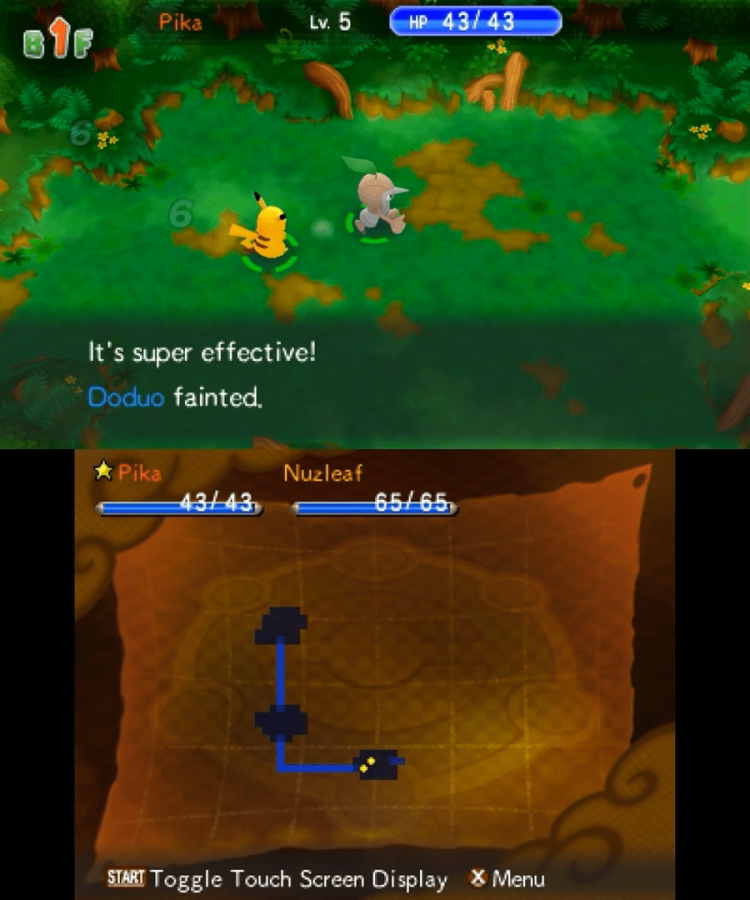 Pokémon Super Mystery Dungeon gameplay for Nintendo 3DS (3DS) dungeon crawler role-playing video game