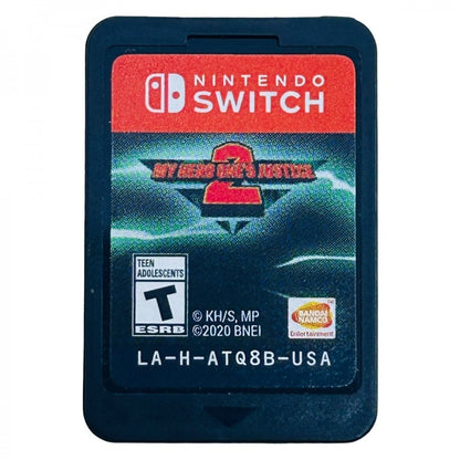 My Hero One's Justice 2 Nintendo Switch inspired design featuring anime arena fighting game aesthetic superhero battles powerful quirks explosive combat iconic My Hero Academia characters cel shaded visuals fast paced action gameplay manga inspired presentation cartridge