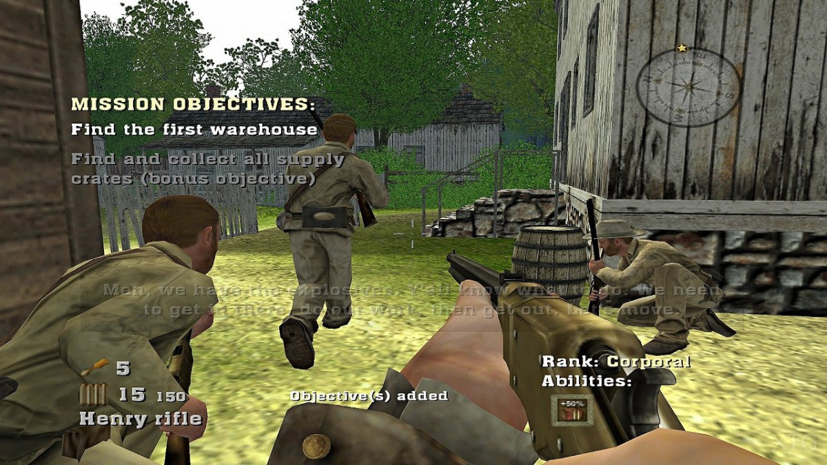 History Channel Civil War Secret Missions PlayStation 2 PS2 video game, first-person shooter, historical military missions, strategy action gameplay screenshot