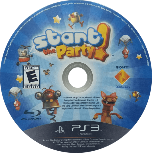 Start the Party disc for PlayStation 3 (PS3) video game