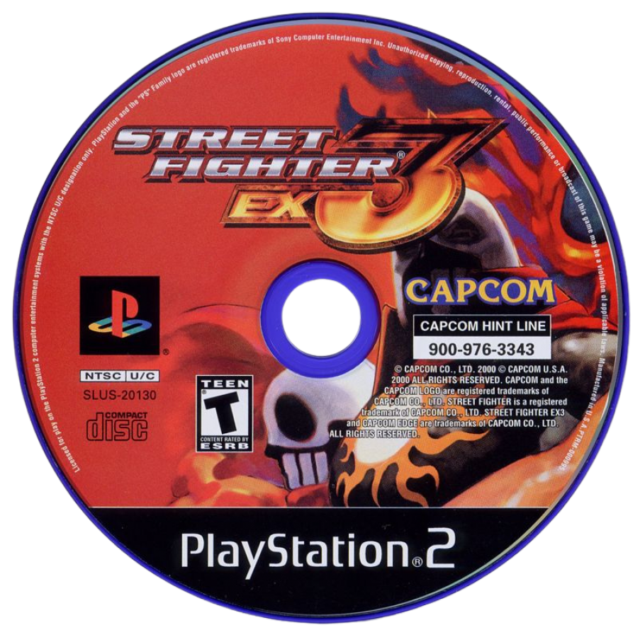 Street Fighter EX3 – PlayStation 2 (PS2) video game disc, 3D fighting game.
