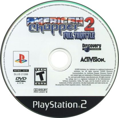 American Chopper 2: Full Throttle PS2 motorcycle racing video game disc