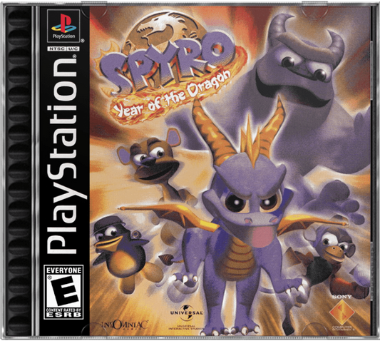 Spyro: Year of the Dragon – PlayStation 1 (PS1) cover art for video game for PS1