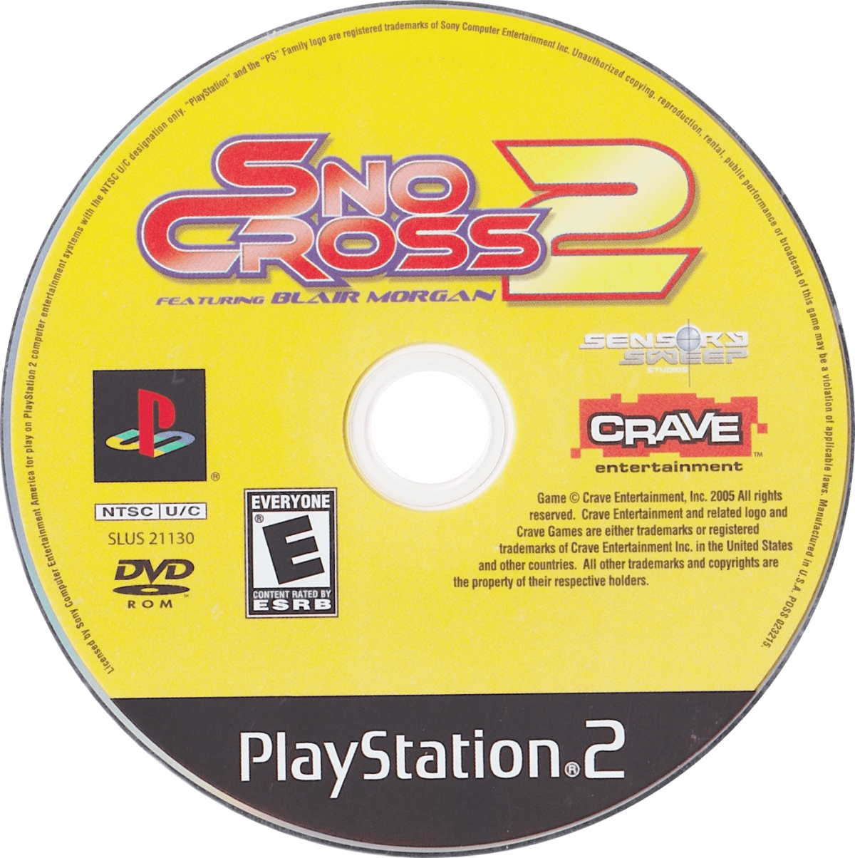 SnoCross 2 – PlayStation 2 (PS2) video game disc, snowmobile racing game.