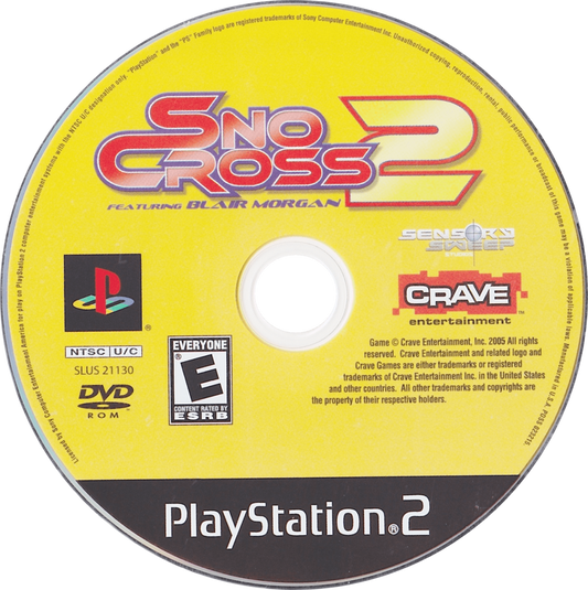 SnoCross 2 – PlayStation 2 (PS2) video game disc, snowmobile racing game.