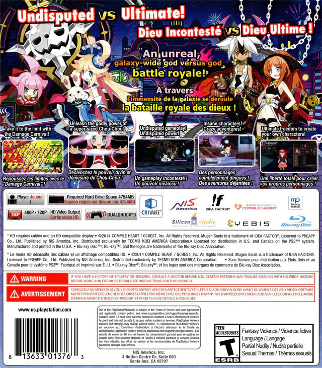 Mugen Souls Z back cover art for PlayStation 3 (PS3) video game
