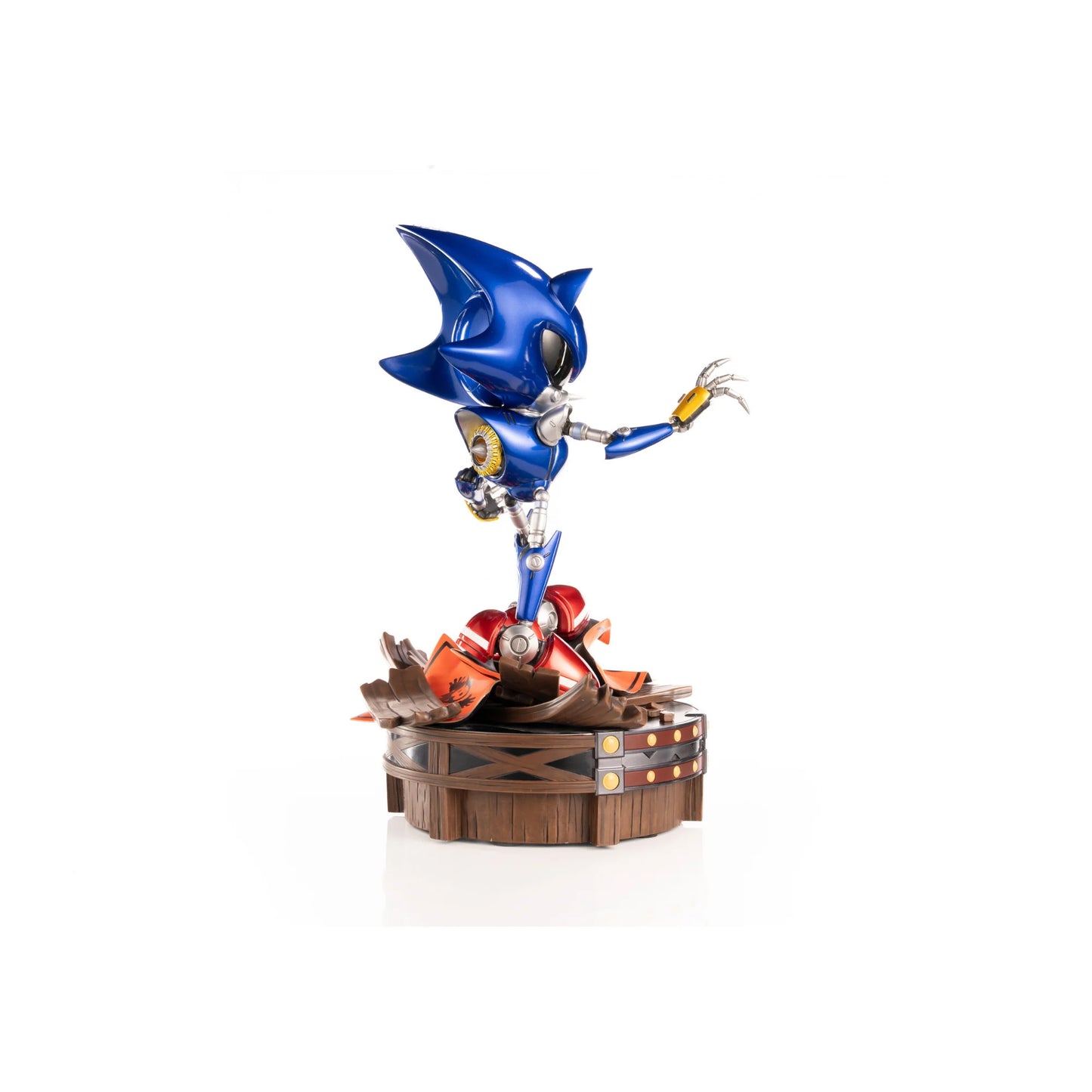 Metal Sonic The Steel Nemesis 15 Inch Premium Resin Statue by First 4 Figures F4F collectible Sonic the Hedgehog statue featuring detailed Metal Sonic character design premium resin construction dynamic sculpted details display base officially licensed collectible figure gaming decor and high end collector appeal
