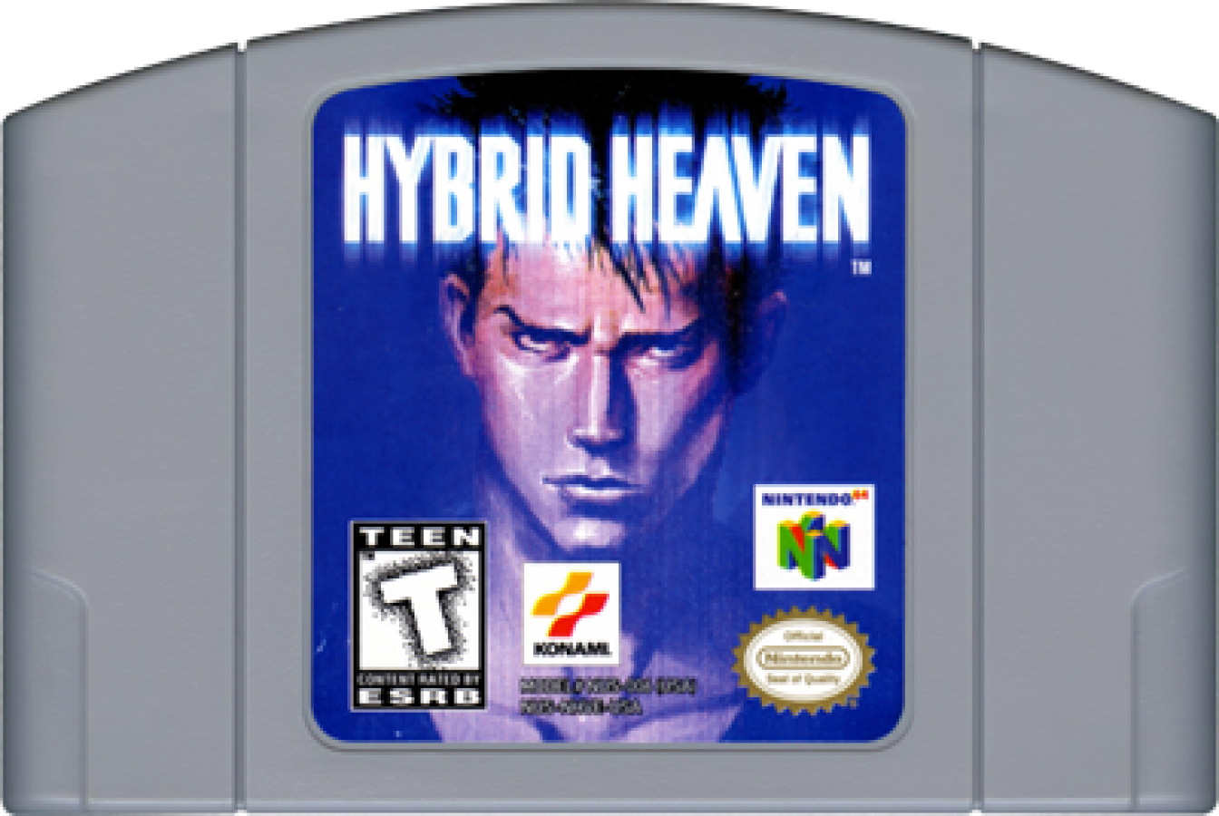 Hybrid Heaven Nintendo 64 N64 for sci fi role playing fighting video game fans featuring alien environments hybrid enemies wrestling style combat turn based battles exploration character progression special attacks futuristic story and classic Nintendo 64 gameplay collectible retro gaming appeal game cartridge