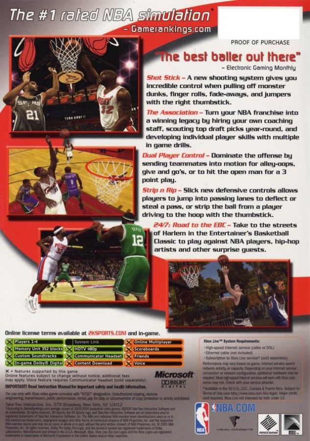 NBA 2K6 gameplay for Xbox (XBOX) video game