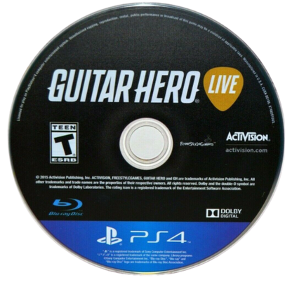 Guitar Hero Live – PlayStation 4 (PS4) video game disc, music rhythm game