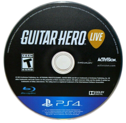 Guitar Hero Live – PlayStation 4 (PS4) video game disc, music rhythm game
