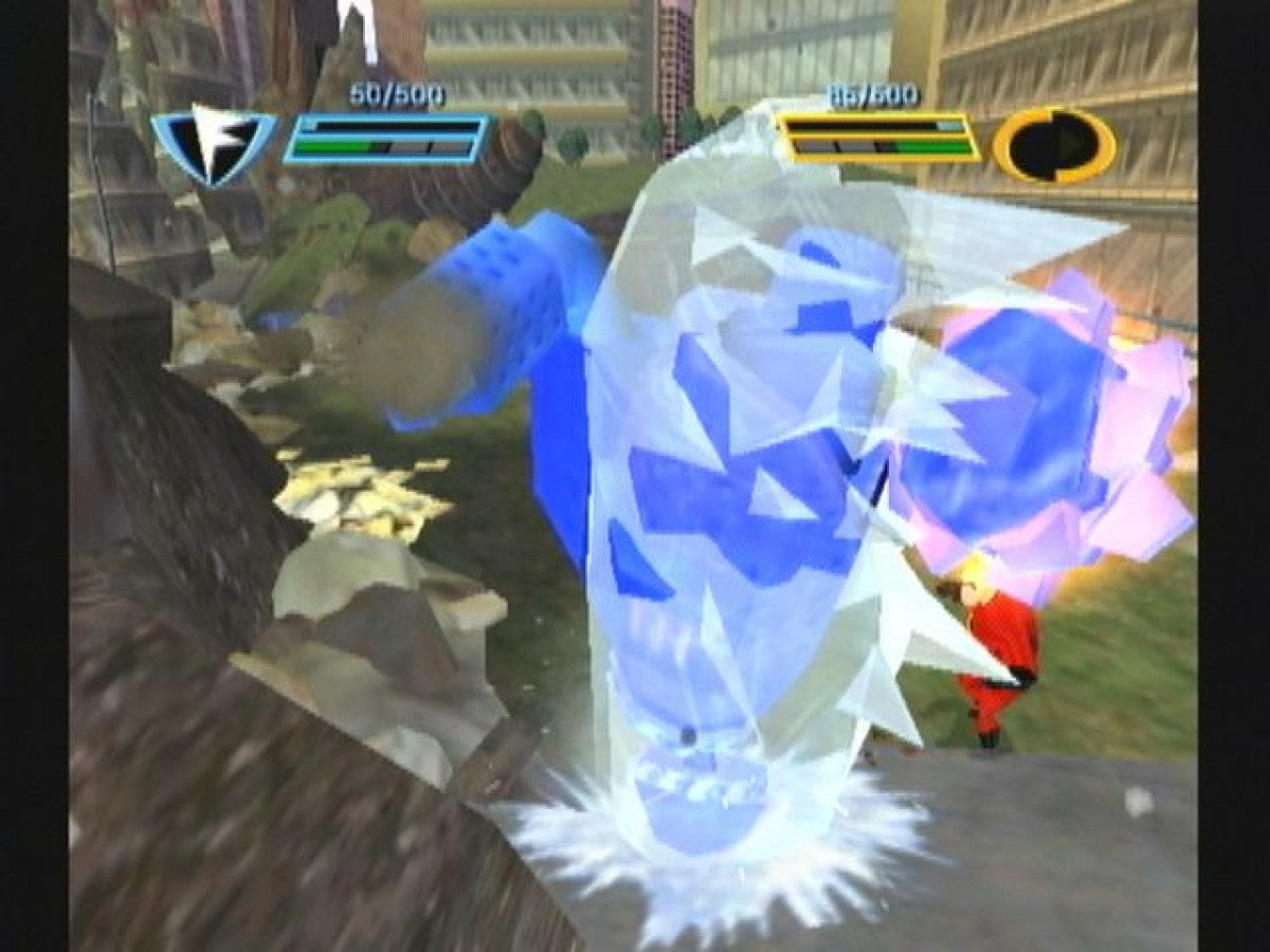 
The Incredibles Rise of the Underminer PlayStation 2 PS2 video game, action adventure, Pixar movie tie-in, cooperative gameplay, family-friendly console title gameplay