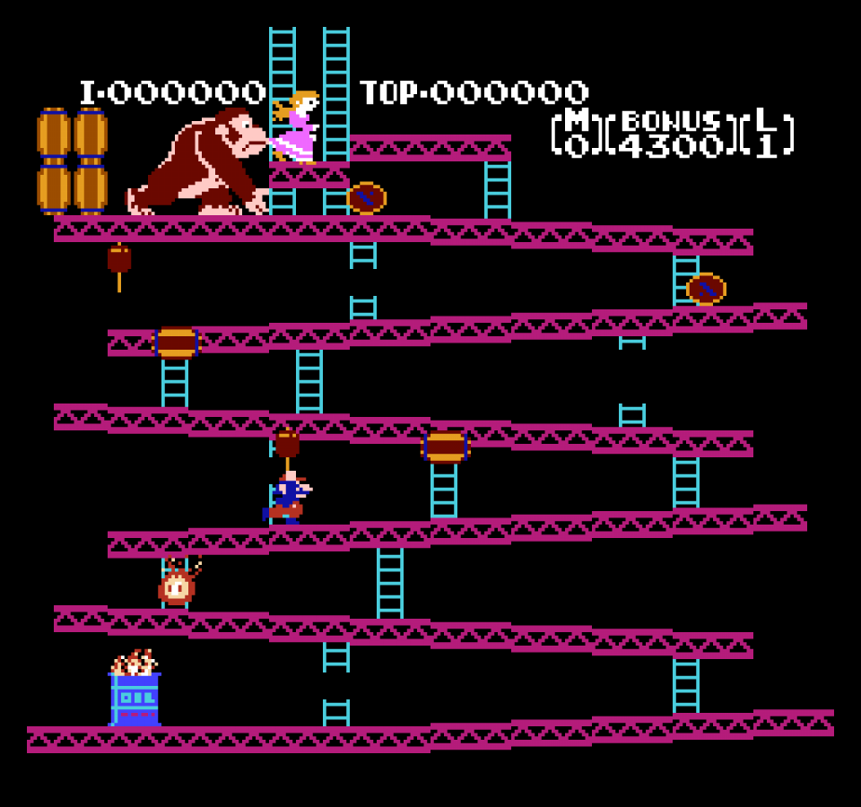 Donkey Kong [5 Screw] gameplay image for Nintendo Entertainment System (NES) retro video game
