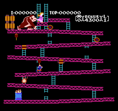 Donkey Kong [5 Screw] gameplay image for Nintendo Entertainment System (NES) retro video game