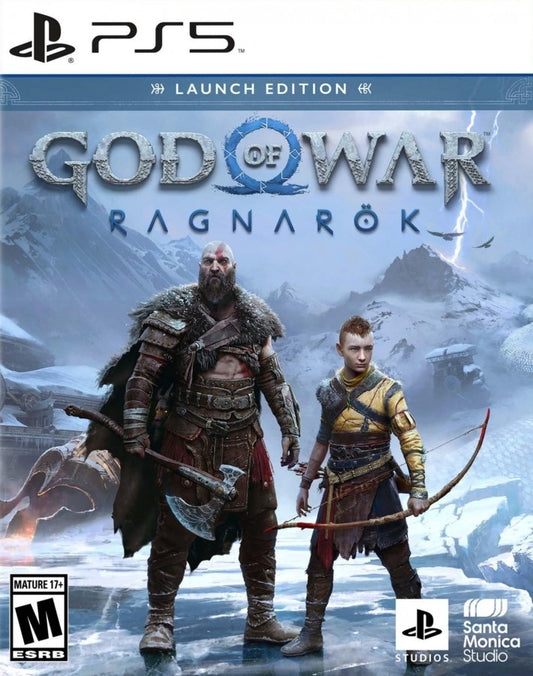 God of War Ragnarök retro PS5 video game God of War Ragnarok Launch Edition action adventure mythological combat cinematic storytelling hack and slash Norse mythology console release front cover