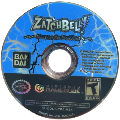 Zatch Bell!: Mamodo Battles Bandai disc for Nintendo GameCube (GC) anime fighting video game