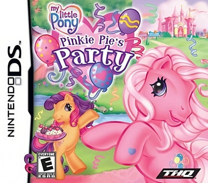 My Little Pony Pinkie Pie’s Party for Nintendo DS, cover image for a party mini-game video game with friendship activities, puzzle challenges, character-based gameplay, and family-friendly fun 
