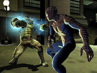 Marvel Nemesis Rise of the Imperfects Xbox inspired design featuring superhero fighting action aesthetic explosive battles iconic Marvel characters powerful abilities urban destruction cinematic combat fast paced arena gameplay comic book inspired presentation gameplay