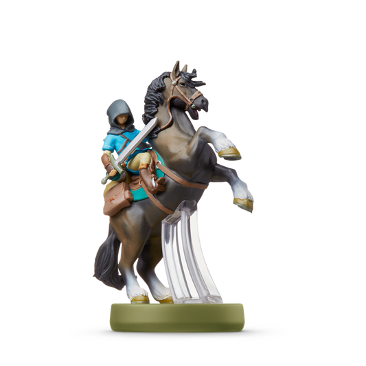 Link Rider Breath of the Wild series amiibo figure horse riding pose equipped with bow and quiver authentic Nintendo NFC training compatible loose figure good condition for Zelda weapons loot drops and Epona unlock in Breath of the Wild Tears of the Kingdom and other supported software 