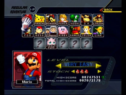 Super Smash Bros. Melee gameplay for Nintendo GameCube (GC) multiplayer fighting video game