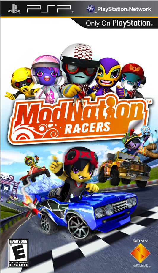ModNation Racers cover art for PlayStation Portable (PSP) kart racing game