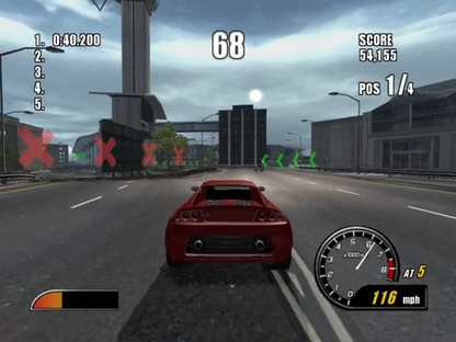 Burnout 2: Point of Impact gameplay for GameCube (GC) arcade racing video game