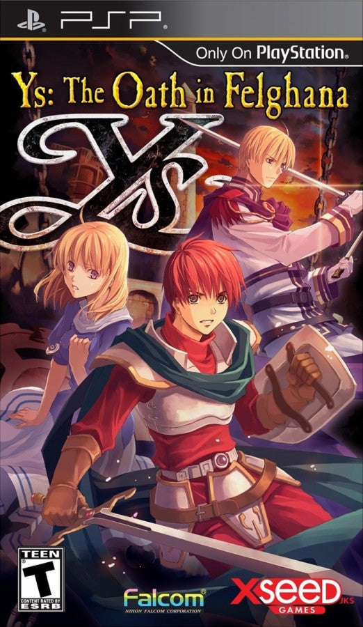 Ys: The Oath in Felghana cover art for PlayStation Portable (PSP) action RPG game