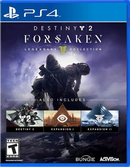 Destiny 2 Forsaken PS4 inspired design featuring sci fi action shooter aesthetic powerful Guardians legendary loot hunting expansive galaxy exploration intense cooperative missions cinematic space fantasy combat epic adventure presentation front cover