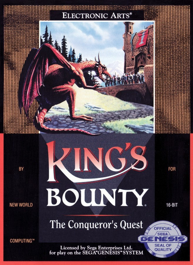 Kings Bounty The Conquerors Quest Sega Genesis retro video game strategy RPG cover art (1991)