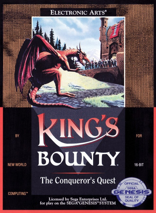Kings Bounty The Conquerors Quest Sega Genesis retro video game strategy RPG cover art (1991)