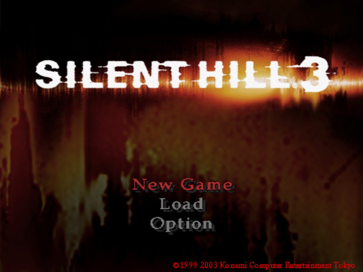 Silent Hill 3 – PlayStation 2 (PS2) video game title screen, survival horror game.